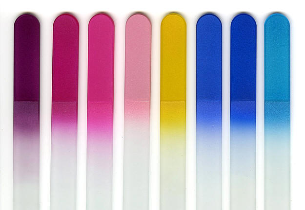 Skleněné pilníky - barvené